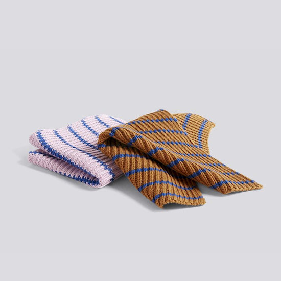 HAY KITCHEN CLOTH 2 PCS - Stripe Blue, Brown Pink