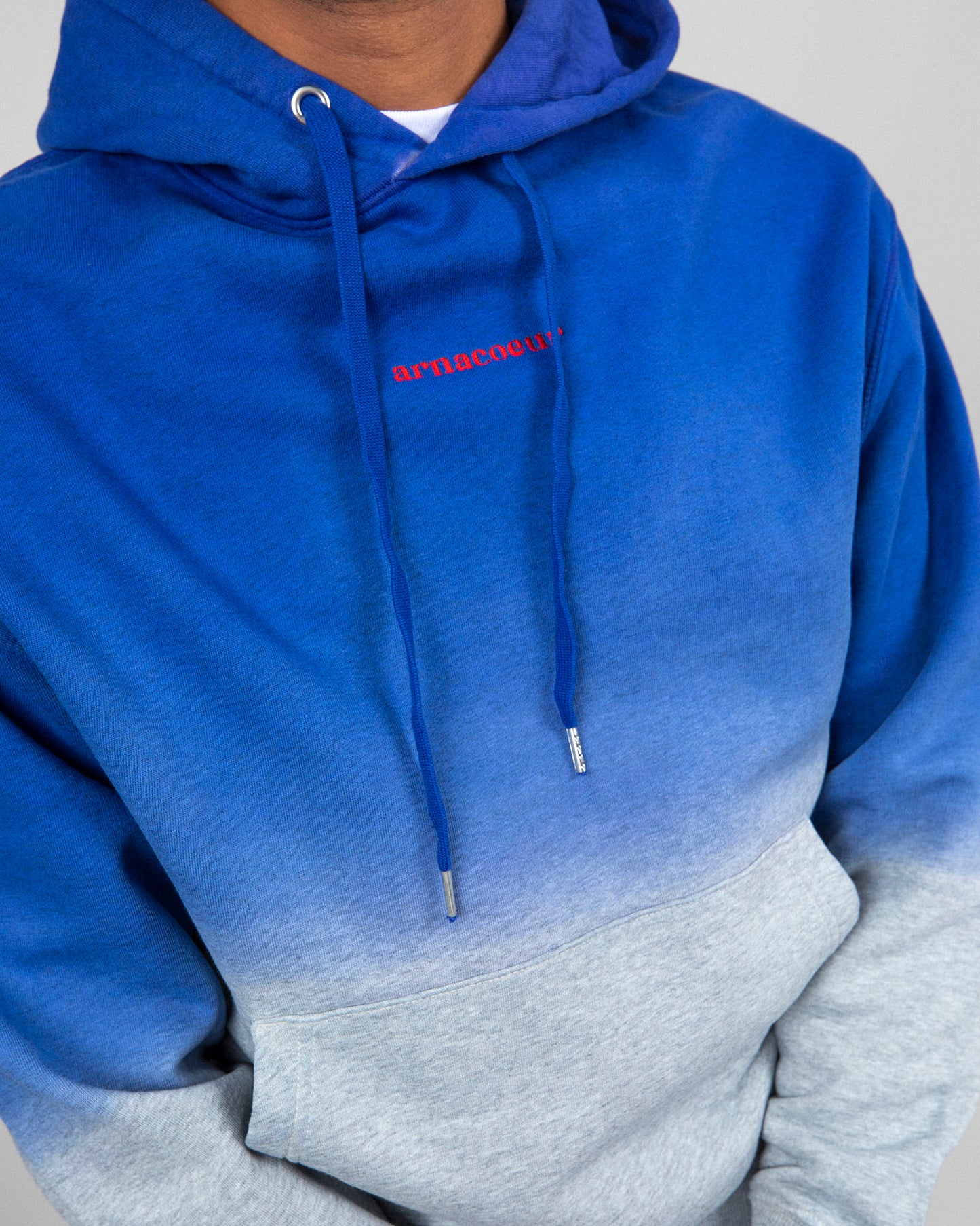 HOODIE BRODERIE CLASSIC - Dip Dye Blue