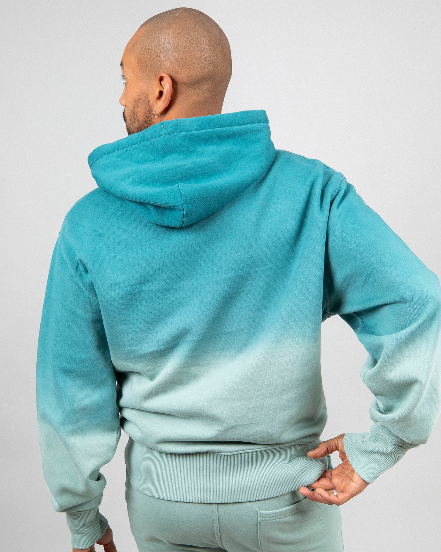 HOODIE BRODERIE CLASSIC - Dip Dye Green