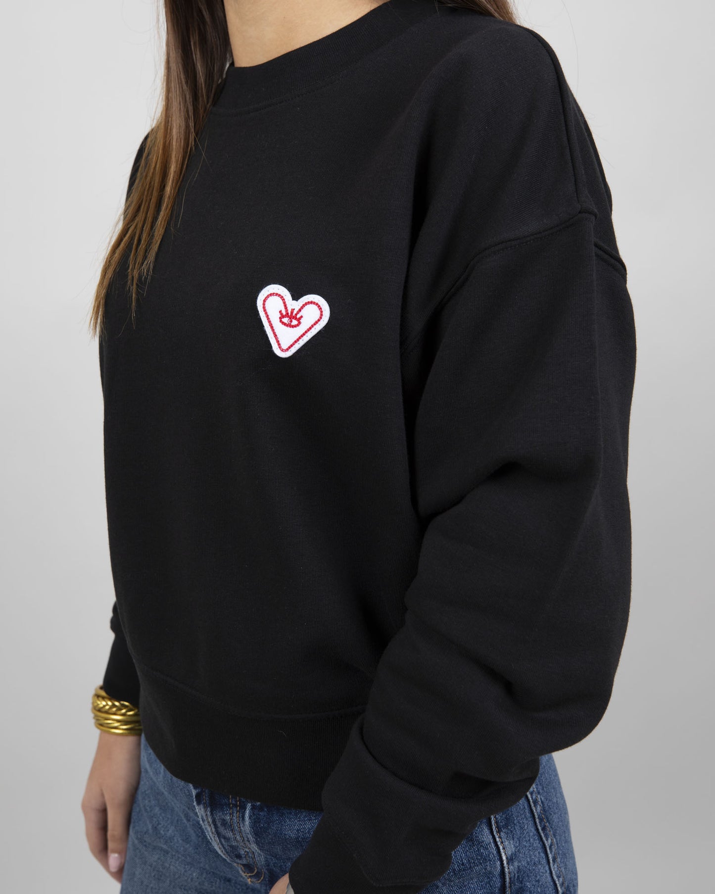 SWEATSHIRT PATCH WOMEN - Black