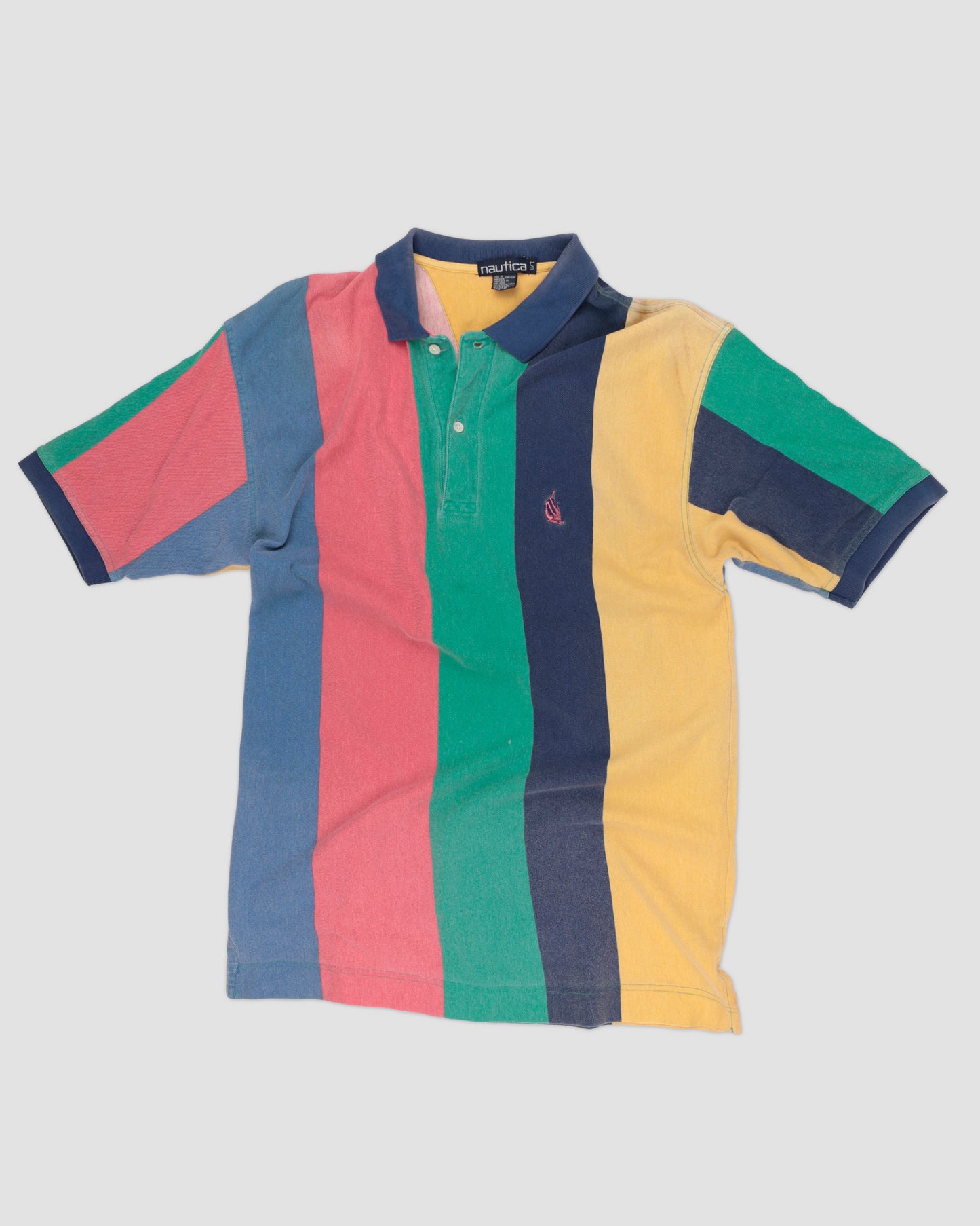 Charger l&amp;#39;image dans la galerie, T-shirt Vintage Nautica Multicolor Striped Polo L
