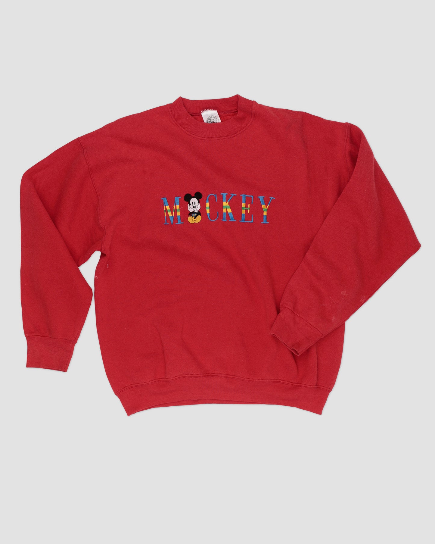 SWEATSHIRT  - Vintage Mickey & Co Embroidered Red XL